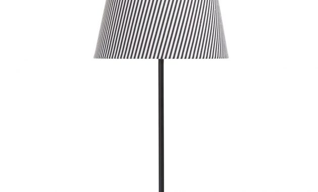 1 Light Round Base Table Lamp With Back White Striped Shade pertaining to sizing 1000 X 1000