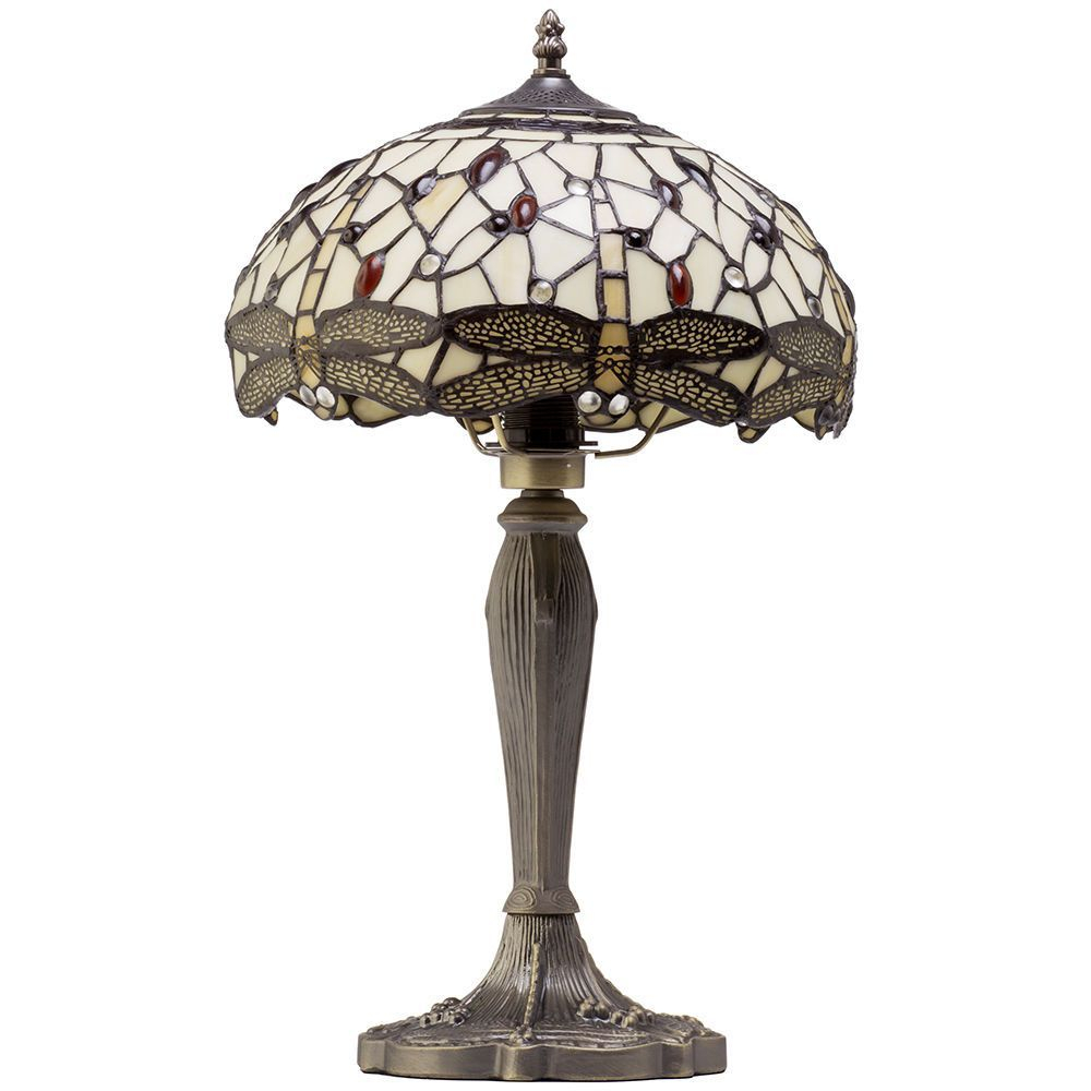 1 Light Tiffany Style Table Lamp With Multi Coloured Glass Shade throughout measurements 1000 X 1000