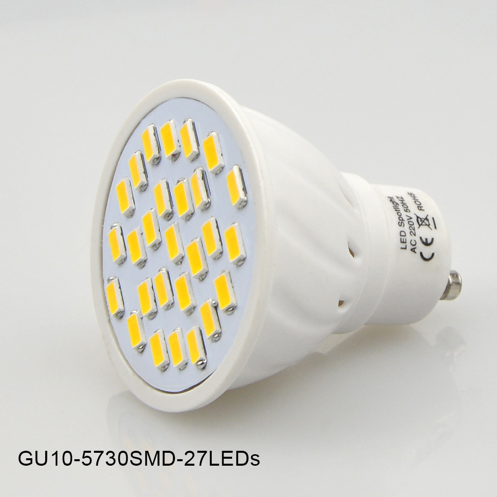 10pcs Brighter Gu10 Led Lamp Spotlight Bulb 220v 60leds 27leds throughout measurements 1000 X 1000