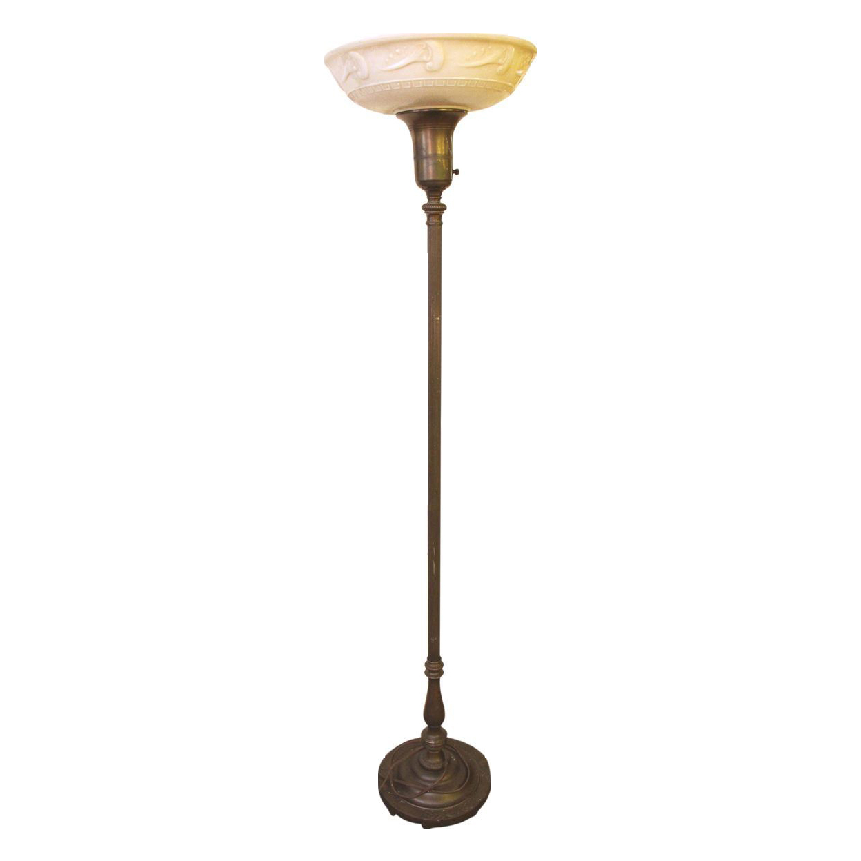 1940s Torche Light Standing Lamp With Original Glass Shade Light inside measurements 1248 X 1248