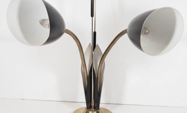 1950s Cat Tail Brass And Enamel Table Lamp Nyshowplace with measurements 1500 X 1264