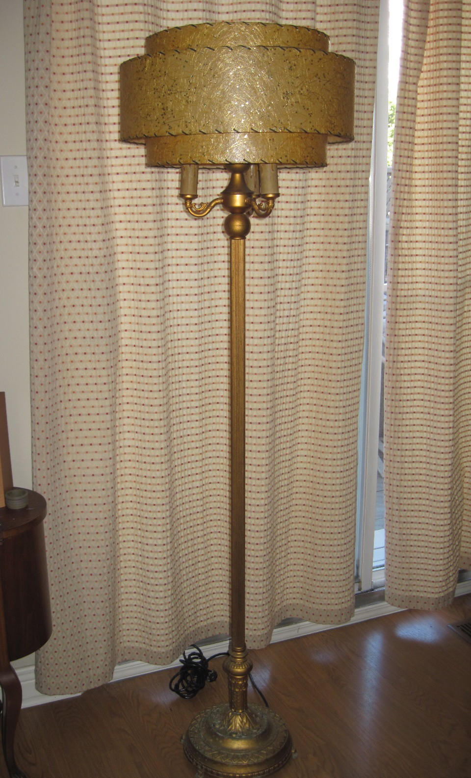 1950s Mid Century Floor Lamp With 3 Tier Atomic Fiberglass Shade intended for size 960 X 1586