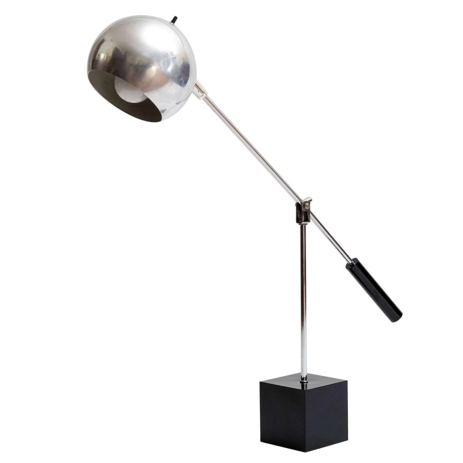 1970s Chrome Ball Adjustable Desk Lamp Attributed To Robert Sonneman with regard to proportions 1500 X 1500