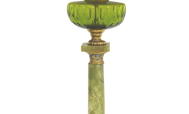 19th Century French Onyx And Cloisonne Oil Table Lamp Modernism within measurements 1683 X 2891