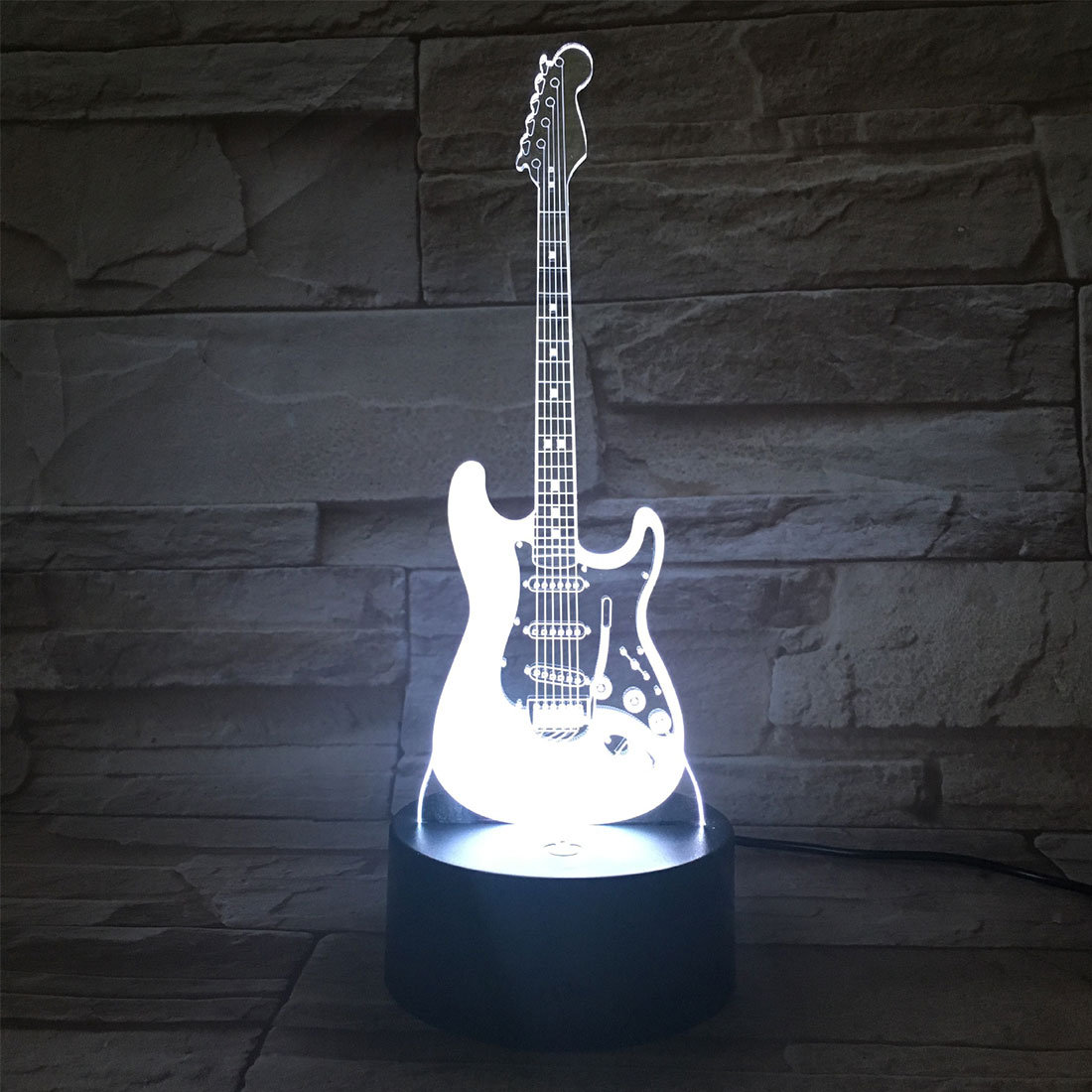 1pc Creative 3d Light Electric Guitar Model Illusion 3d Lamp Led 7 in size 1100 X 1100