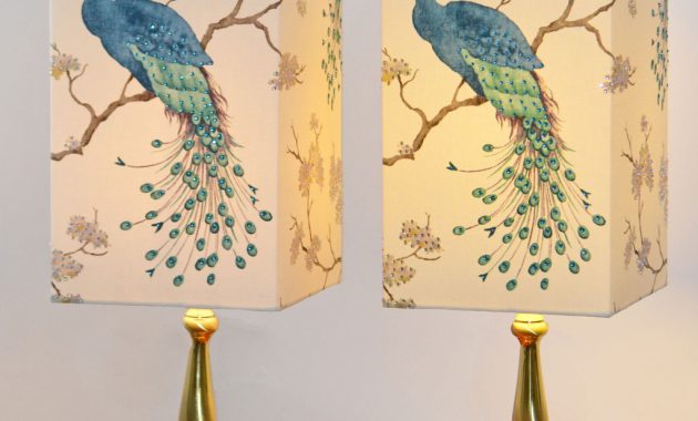 2 Peacock Lampshades Gina Lillycrop Designs throughout sizing 1024 X 1024