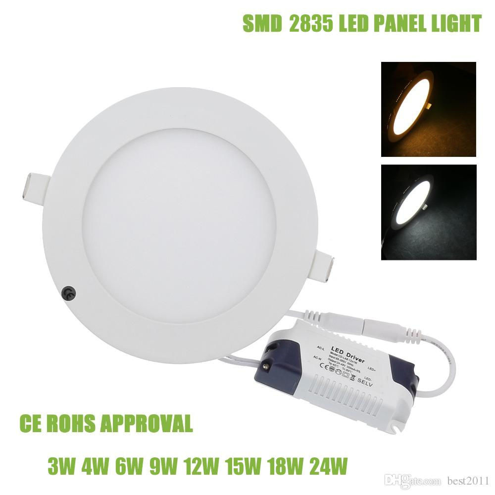 2018 Round Led Panel Light Lamp Smd 2835 3w 4w 6w 9w 12w 15w 18w 24w within size 1000 X 1000