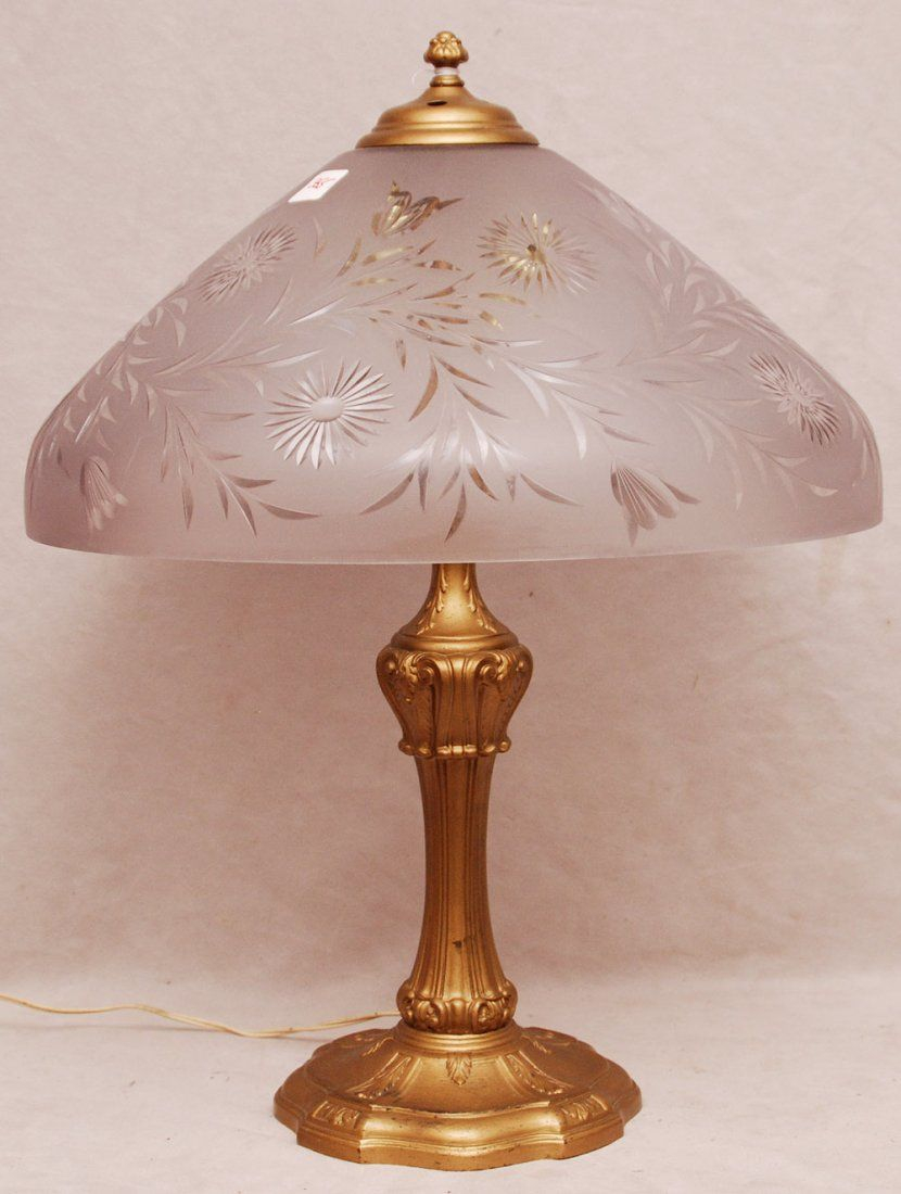 355 Cut Glass Lamp Shade With Decoration Brassbronze On Cut throughout proportions 830 X 1100