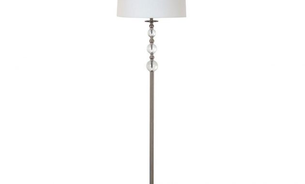 61 In Brushed Nickel Floor Lamp With Clear Acrylic Balls And White pertaining to sizing 1000 X 1000