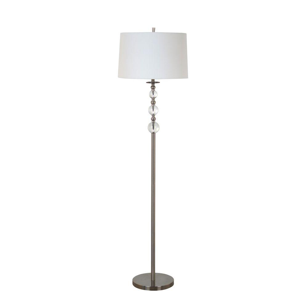 61 In Brushed Nickel Floor Lamp With Clear Acrylic Balls And White pertaining to sizing 1000 X 1000