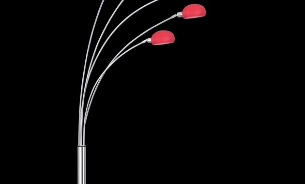 A Chrome 5 Arm Floor Lamp With Red Shades Cambridge Home Garden intended for proportions 1320 X 1980