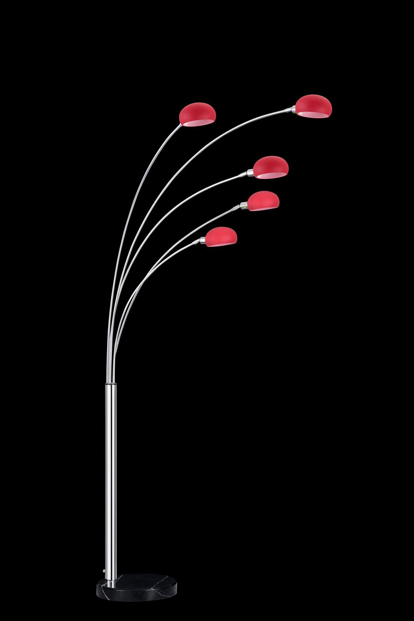 A Chrome 5 Arm Floor Lamp With Red Shades Cambridge Home Garden intended for proportions 1320 X 1980