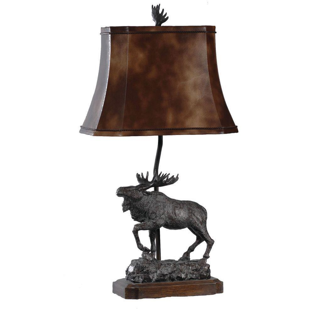 Absolute Decor 32 In Verdi Bronze And Wood Majestic Moose Table in measurements 1000 X 1000