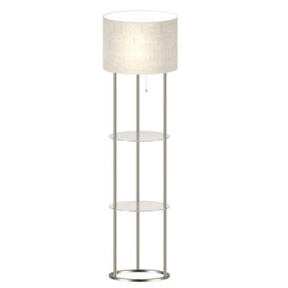 Adesso 61 In Shelf Floor Lamp With Glass Shelves Af42889 The Home regarding proportions 1000 X 1000