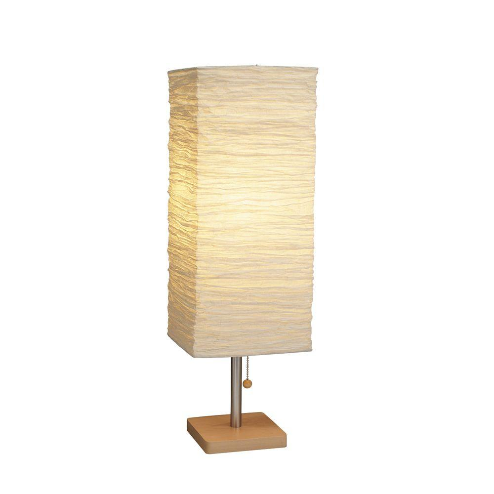 Adesso Dune 25 In Natural Woodsatin Steel Table Lamp 8021 12 The throughout measurements 1000 X 1000