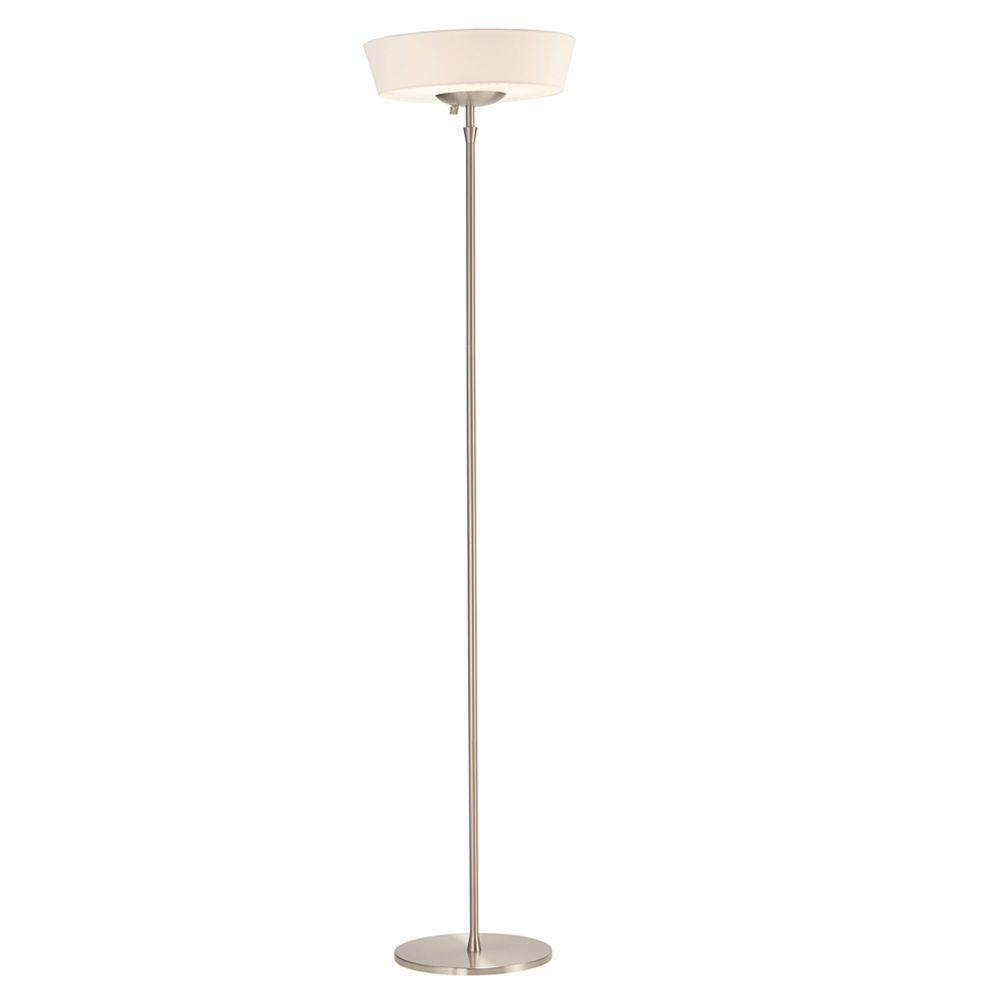 Adesso Harper 71 In Satin Steel Floor Lamp With White Shade 5169 02 inside proportions 1000 X 1000