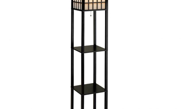 Adesso Middleton 63 In Black Wooden Shelf Floor Lamp 3672 01 The with proportions 1000 X 1000