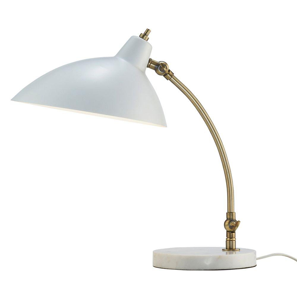 Adesso Peggy 18 In White Desk Lamp With Marble Base 3168 02 The pertaining to proportions 1000 X 1000