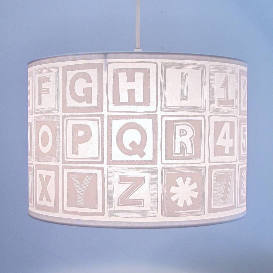 Alphabet Block Nursery Lampshade Helen Rawlinson inside proportions 900 X 900