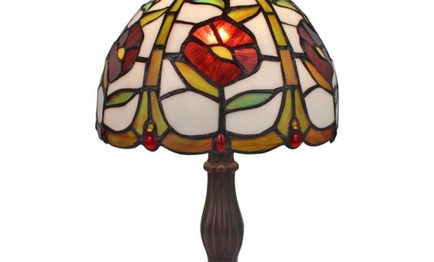 Amora Lighting 145 In Tiffany Style Floral Mini Table Lamp throughout dimensions 1000 X 1000