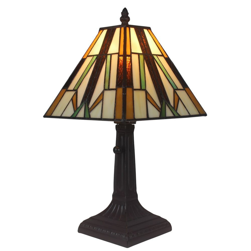 Amora Lighting Tiffany Style Mission Mini Table Lamp Mission Style in measurements 1000 X 1000
