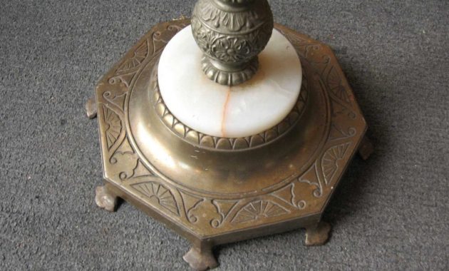 Antique Brass Floor Lamp With Marble Base And Restorations Edge Of L throughout sizing 1092 X 819