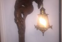 Antique Chinese Dragon Head Carved Wooden Floor Standing Lightlamp intended for proportions 768 X 1024