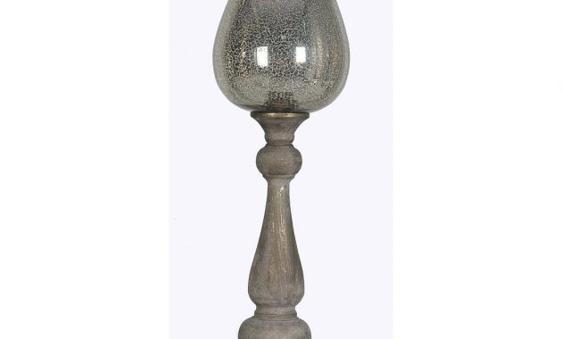 Antique White Wash Wood Finish Up Light Lamp With Mercury Glass regarding measurements 1054 X 1054