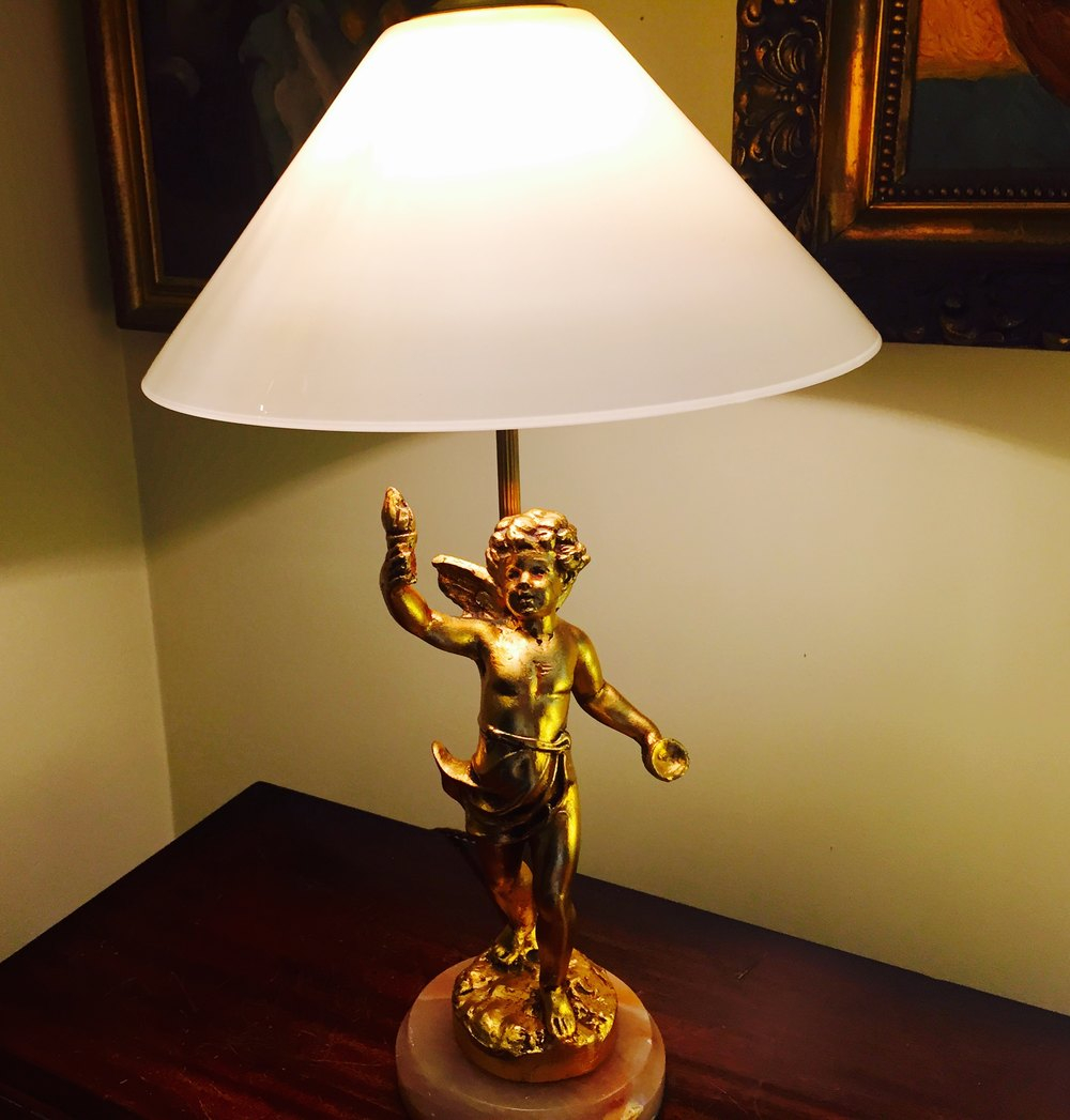 Antiques Atlas 1920 Cherub Table Lamp Gilt Bronze And Onyx with regard to dimensions 1000 X 1047