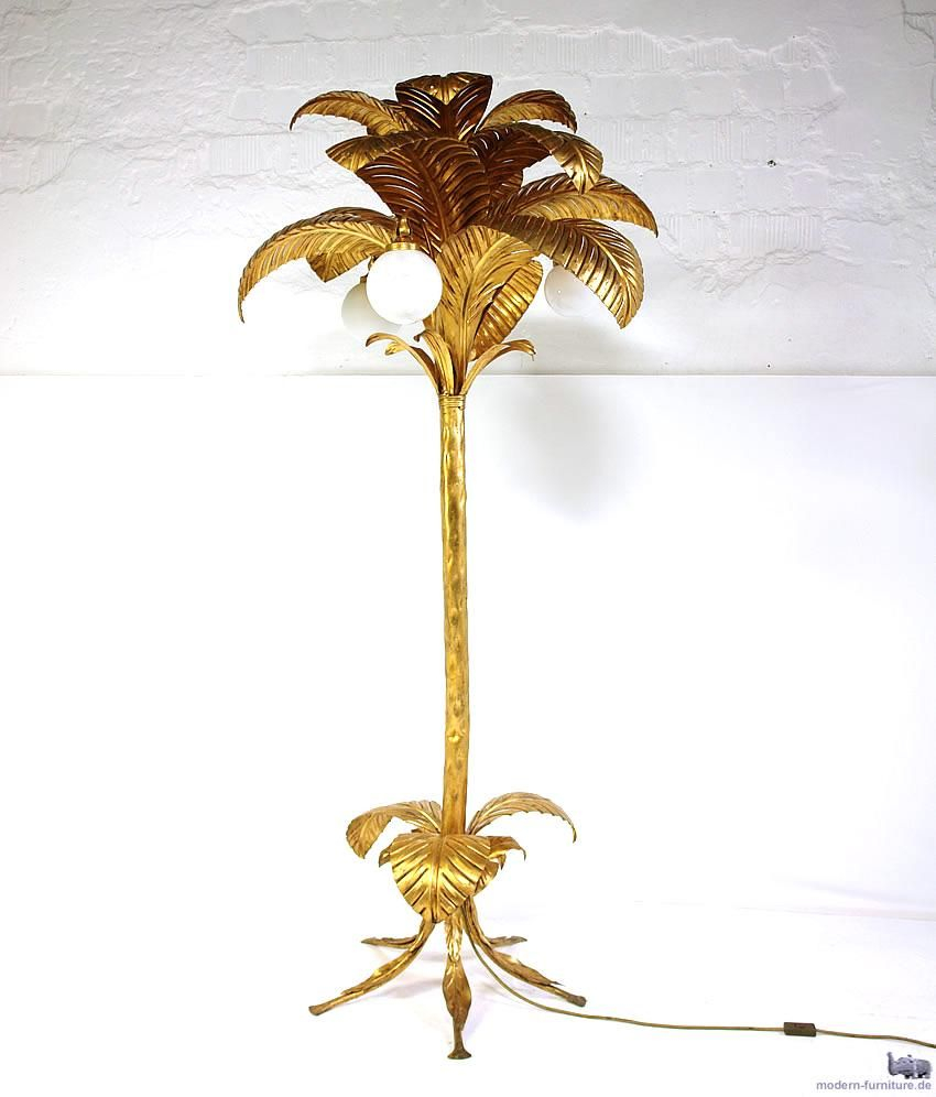 Areaneo Stunning 70s Metal Palmtree Floor Lamp Hollywood Regency throughout dimensions 850 X 996