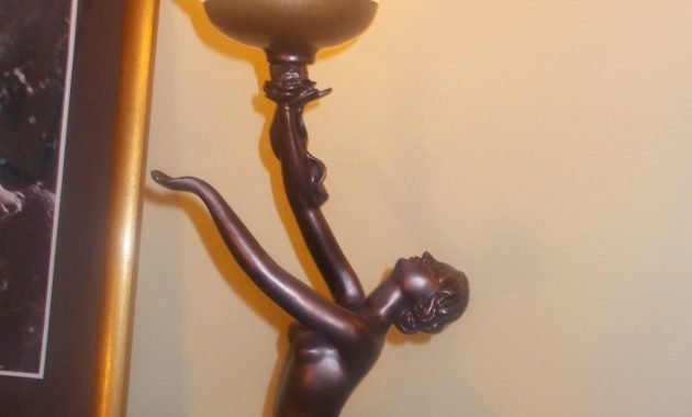 Art Deco Lamp Bronze Nude Glass Globe Lady Women Figurine Vintage inside dimensions 1142 X 1600