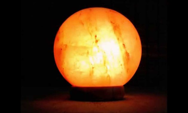 Authentic Himalayan Salt Lamp Globe Shape On A Rosewood Base throughout dimensions 1280 X 720