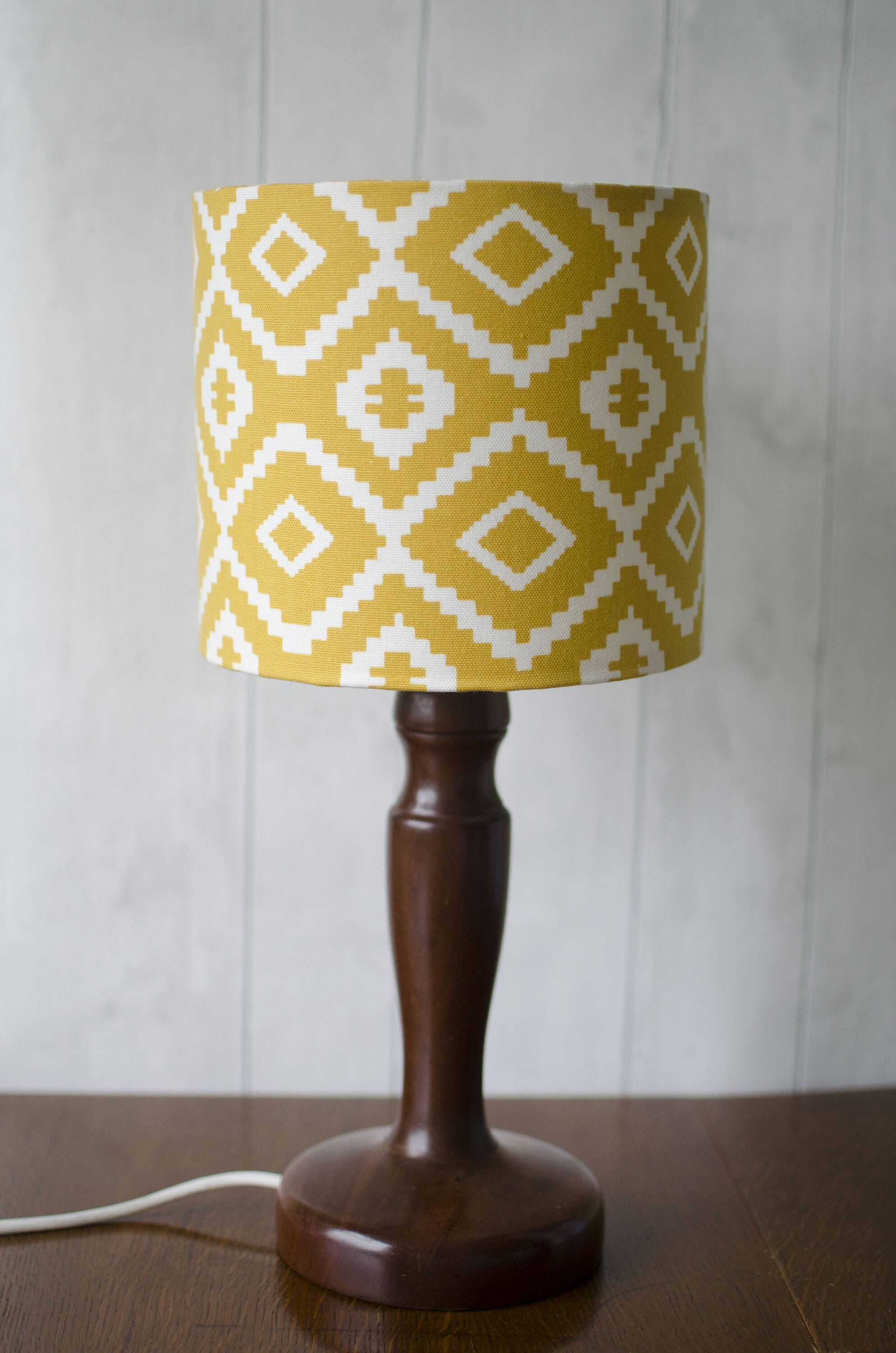 Aztec Lampshade Saffron Yellow Aztec Nursery Drum Lampshade 30cm in proportions 1987 X 3000