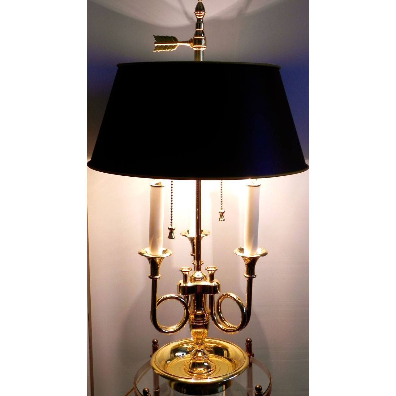 Baldwin Brass Trumpet French Horn 3 Arm Bouillotte Table Lamp Orig for measurements 1280 X 1280