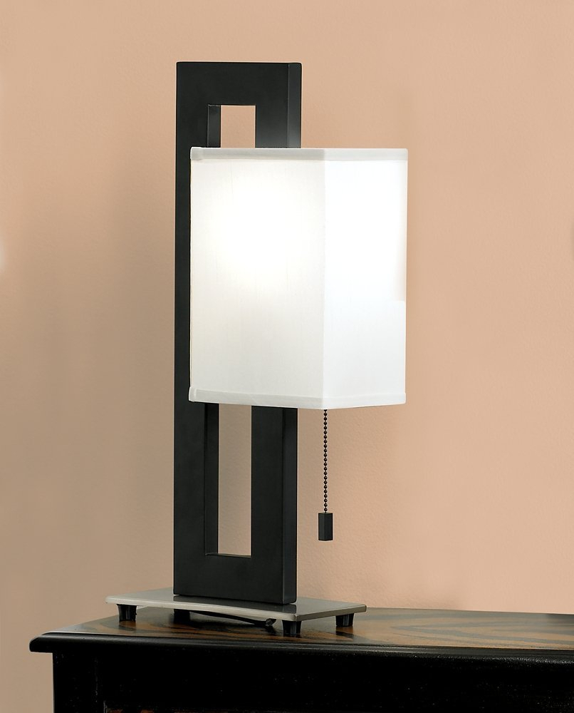 Bedroom Black And Brushed Nickel Floating Square Table Lamp pertaining to sizing 806 X 1000