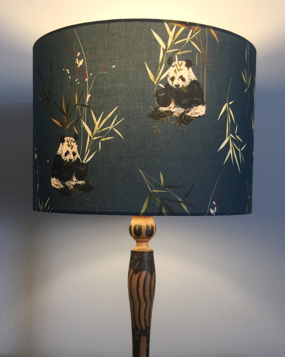 Bespoke Lampshade In Navy Panda Fabric Gosh And Absolutely intended for measurements 1200 X 1500