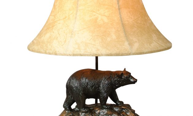 Black Bear And Rocks Sculpture Lamp in size 1000 X 1000