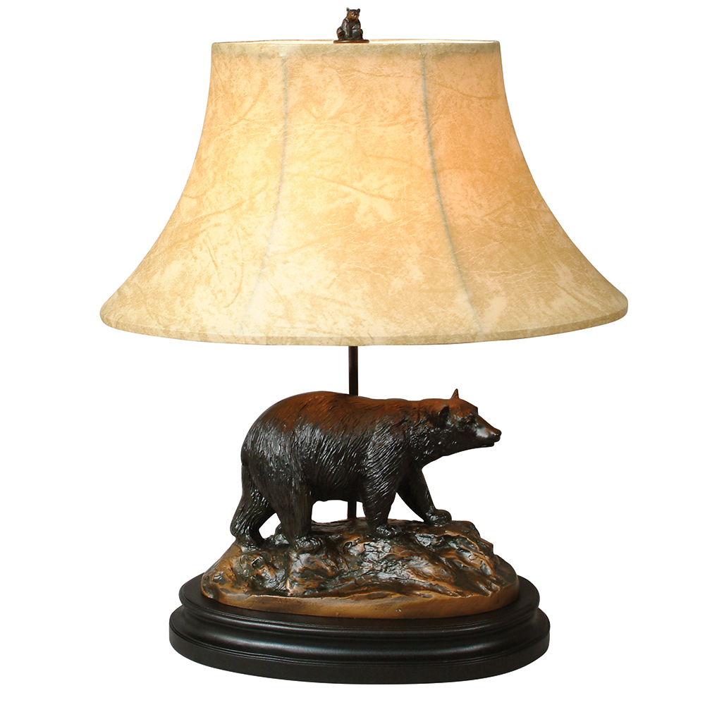 Black Bear And Rocks Sculpture Lamp in size 1000 X 1000