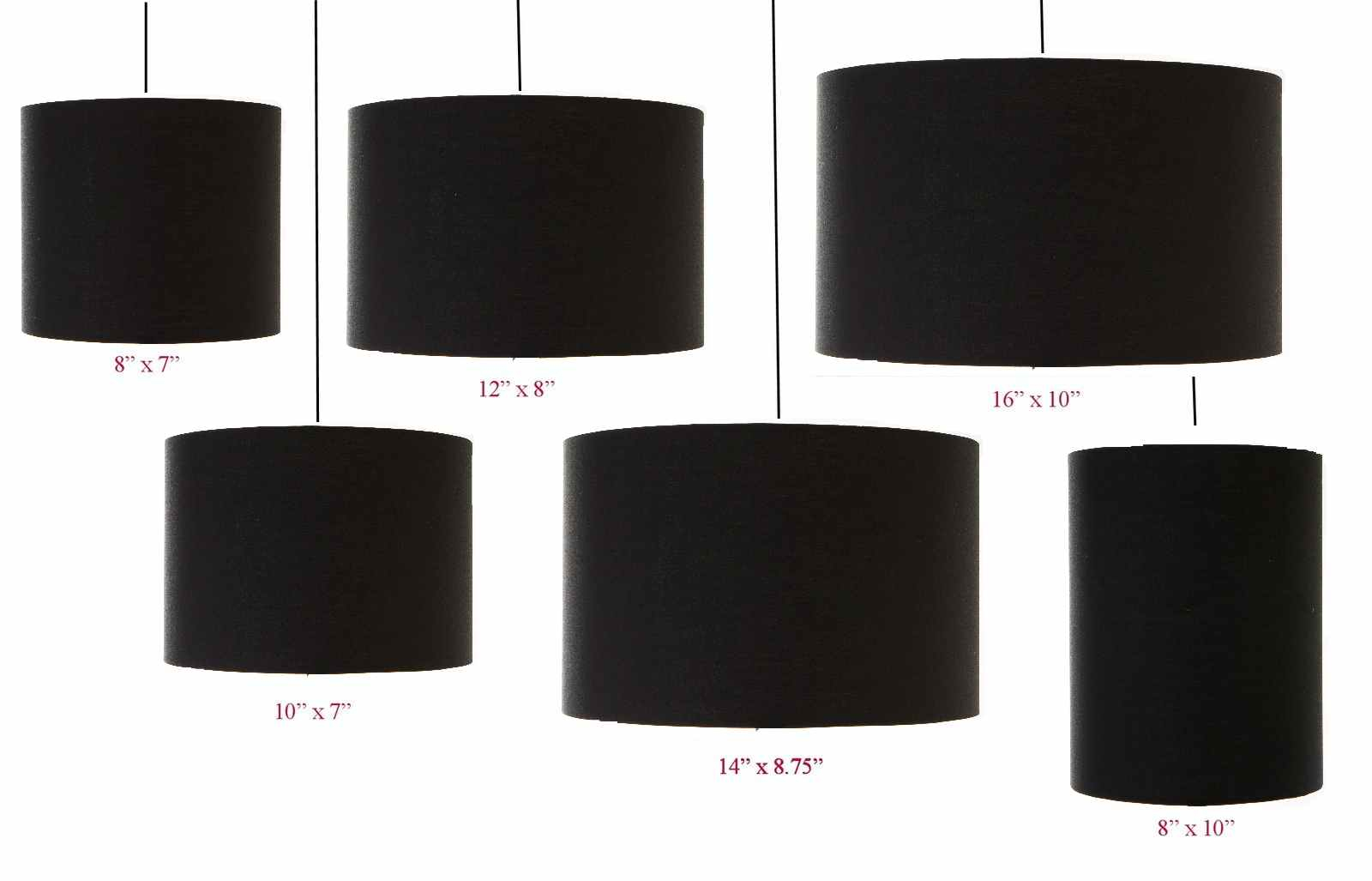 Black Drum Cylinder Lampshade 20cm 25cm 30cm 35cm 40cm 45cm for sizing 1600 X 1027