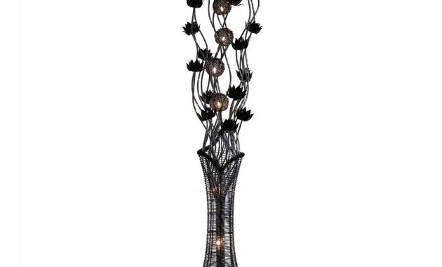 Black Flower Metal Floor Lamp in size 1500 X 1500