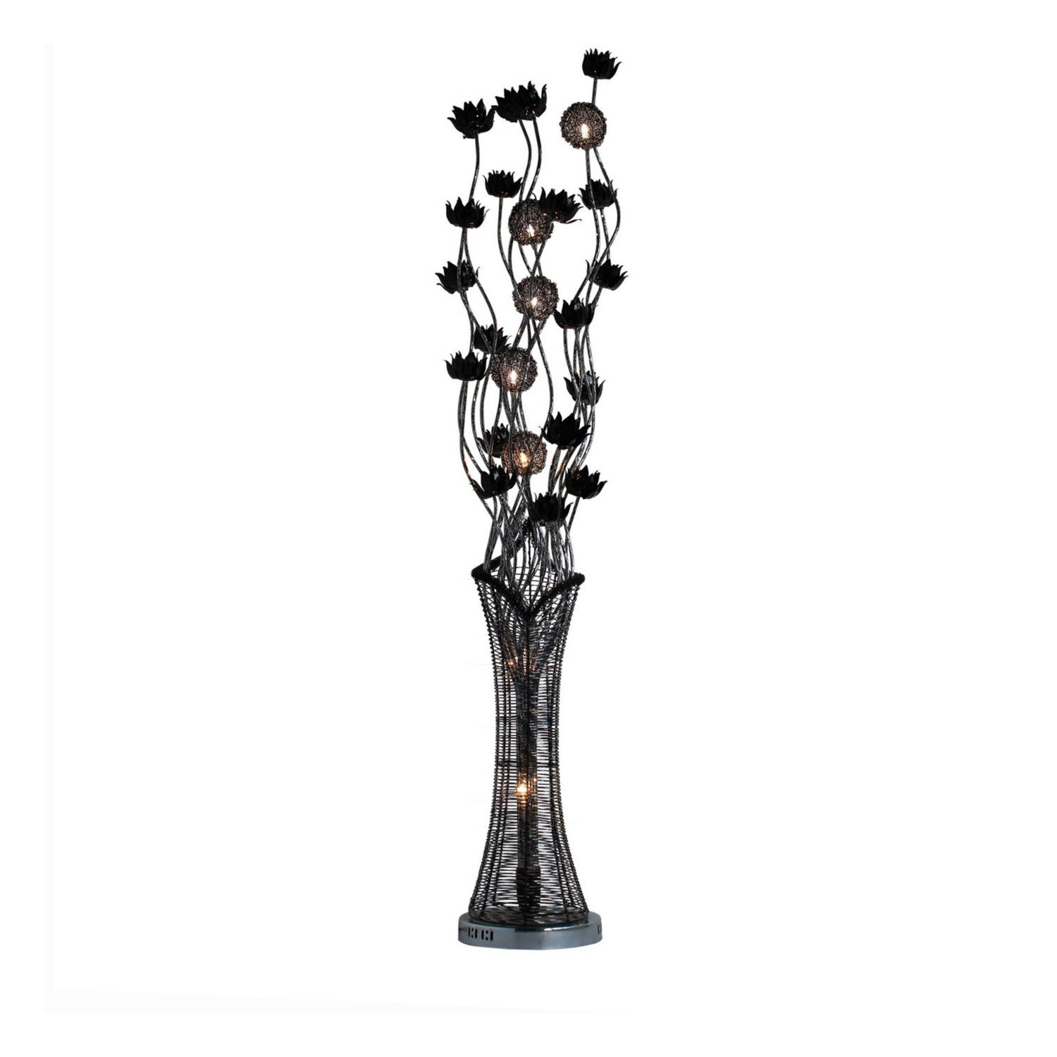 Black Flower Metal Floor Lamp in size 1500 X 1500