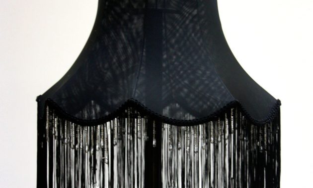 Black Lampshade With Crystal Beads And Black Tassels Ten And A pertaining to measurements 1000 X 1000