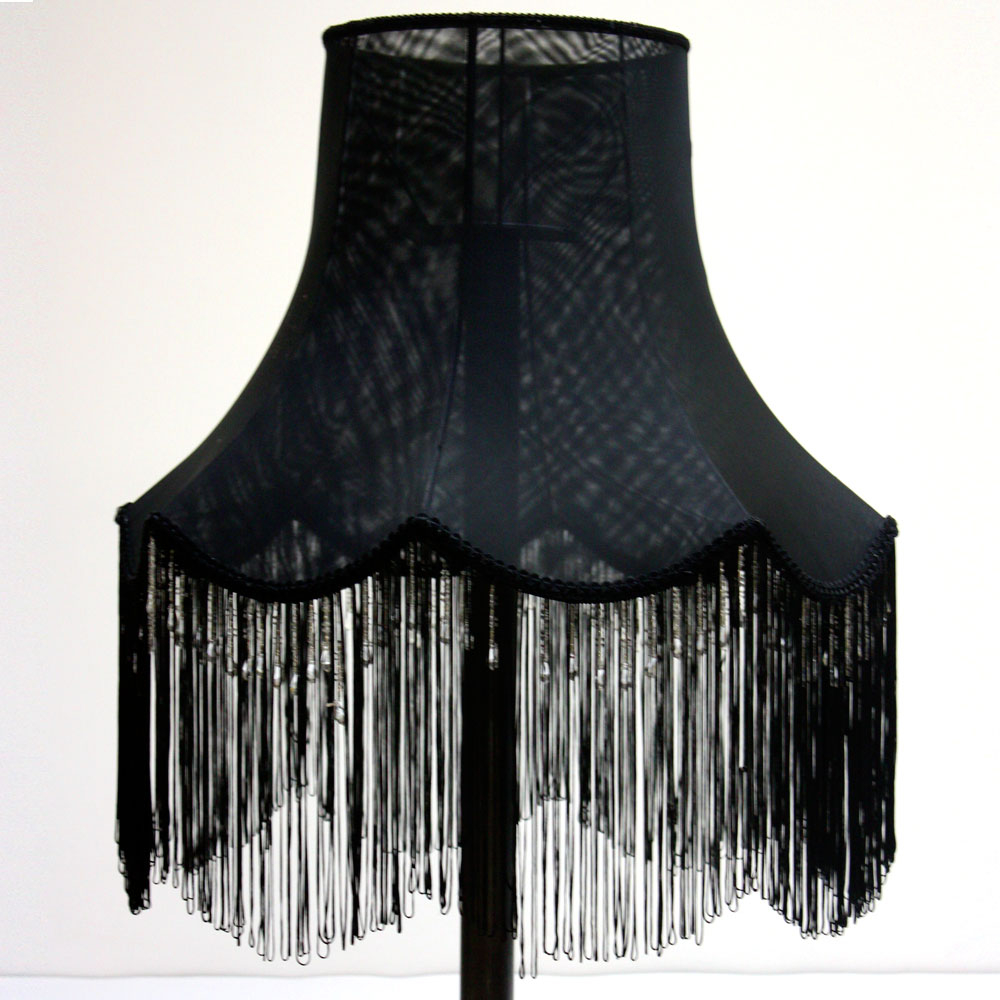 Black Lampshade With Crystal Beads And Black Tassels Ten And A pertaining to measurements 1000 X 1000