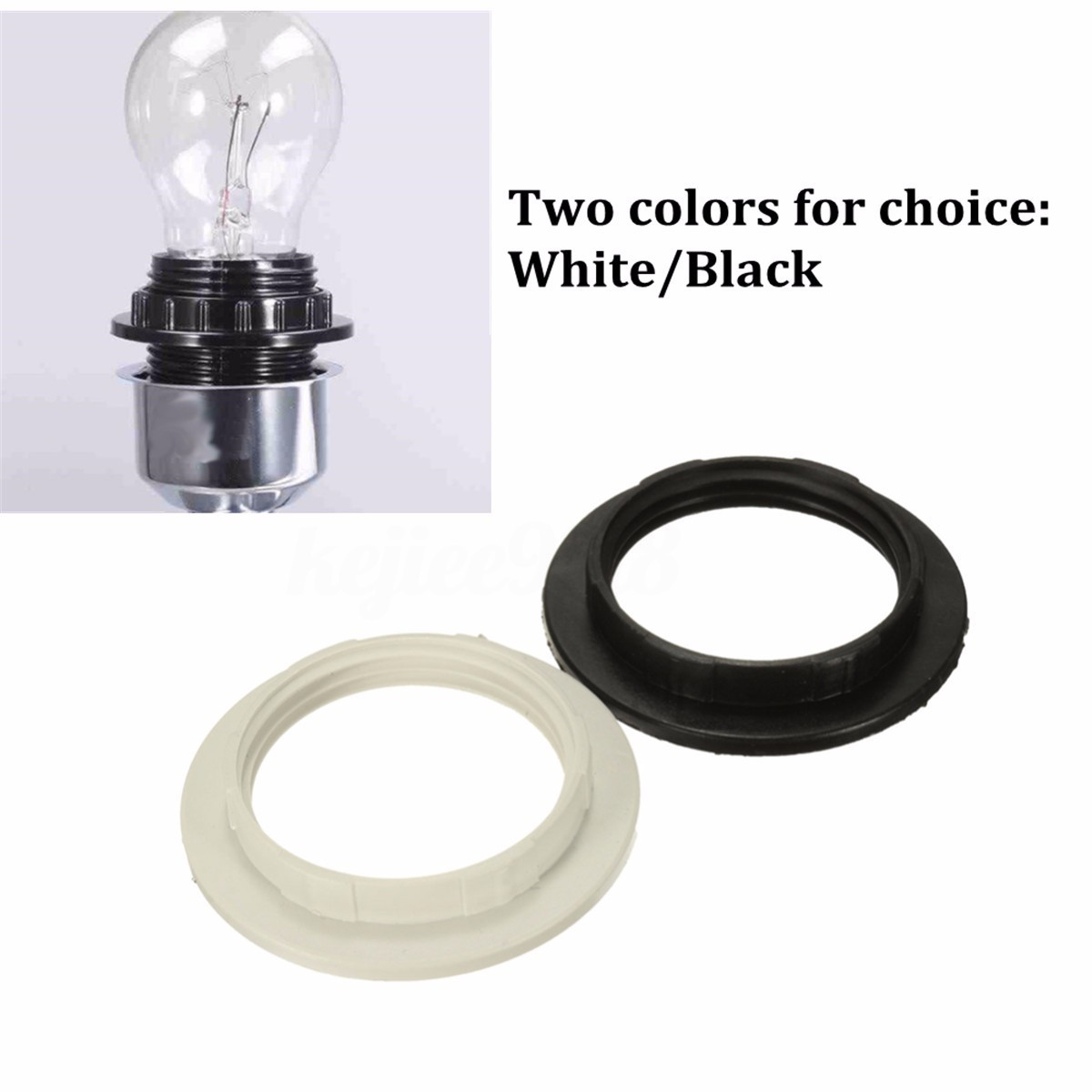 Blackwhite E27 Screw Lampshade Light Shade Collar Ring Adaptor Lamp in size 1200 X 1200