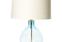 Blenko Mid Century Style Ice Blue Round Table Lamp Handblown Glass inside proportions 936 X 990