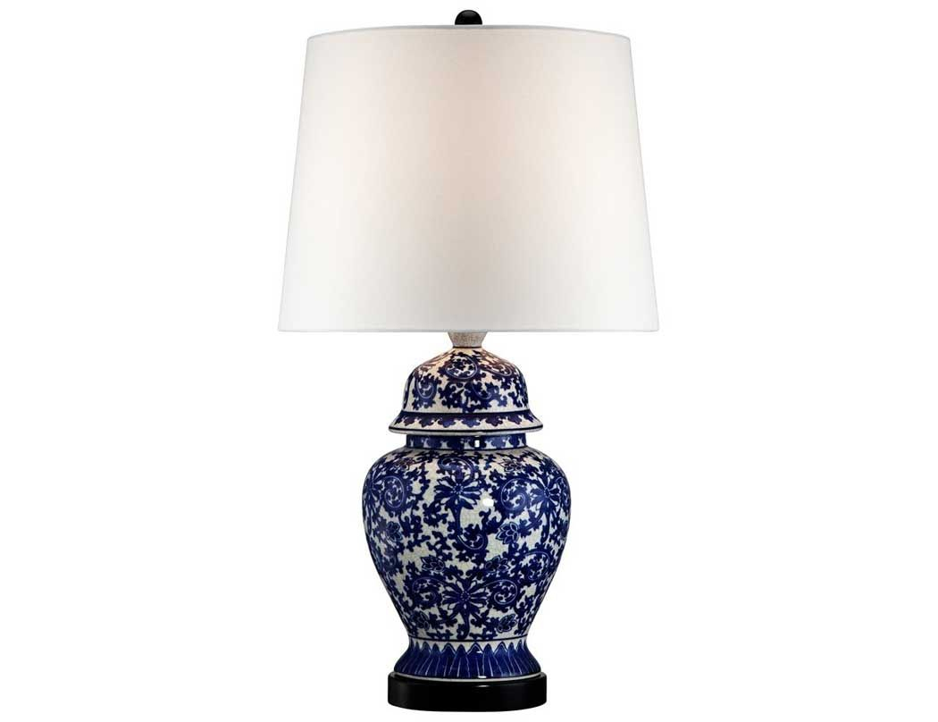 Blue And White Porcelain Temple Ginger Jar Table Lamp Decor Ideas within sizing 1050 X 808