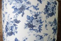 Blue And White Rose Floral Lampshade Shab Chic Lamp Shade Cottage with size 1500 X 1364