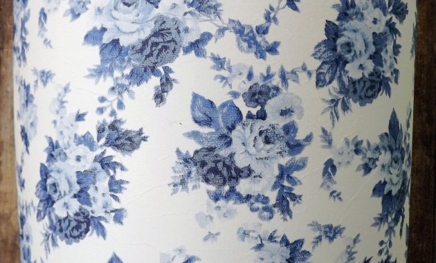 Blue And White Rose Floral Lampshade Shab Chic Lamp Shade Cottage with size 1500 X 1364