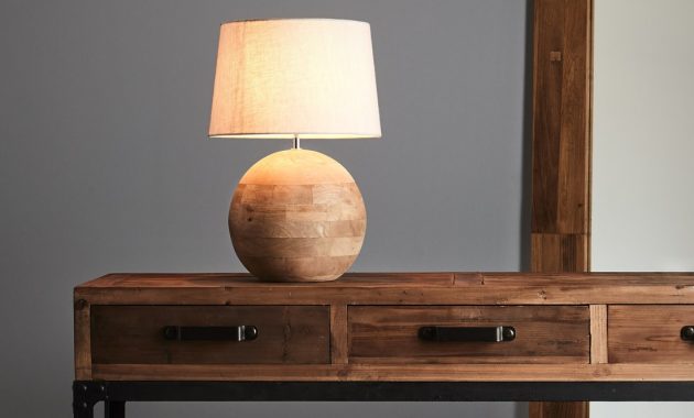 Boule Small Natural Turned Wood Ball Table Lamp with regard to size 1100 X 1652