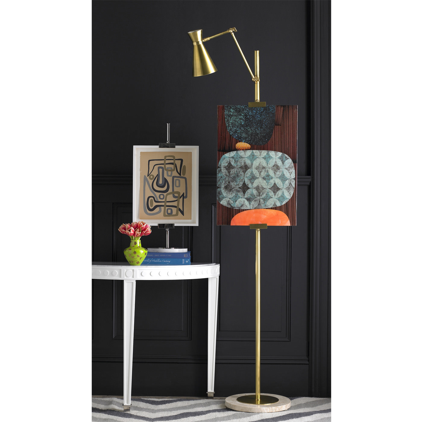 Bristol Nickel Floor Easel Modern Floor Lamps Jonathan Adler regarding dimensions 1400 X 1400